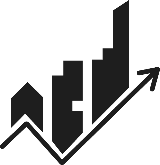 Growing chart skyline